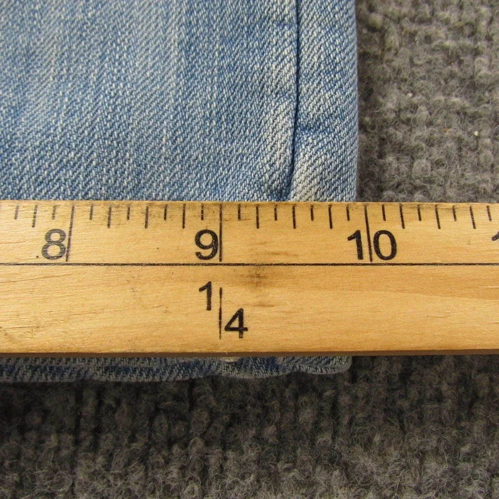 Centi-Meter Jeans Mens‎ 44x32 Light Wash Denim Jeans Embroidered Pockets
